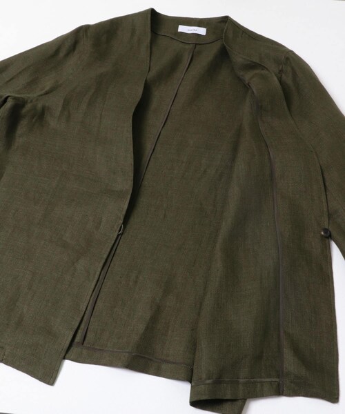 URBAN RESEARCH DOORS(アーバンリサーチドアーズ)の「marka MINIMALIST JACKET(ノーカラージャケット・メンズ・OLIVE/BLACK・1/2)」の8枚目の写真