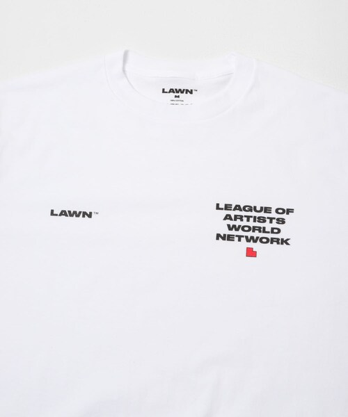 URBAN RESEARCH(アーバンリサーチ)の「LAWN EE LOGO PRINT SS TEE(Tシャツ/カットソー・メンズ・WHITE/BLACK・M/L/XL)」の6枚目の写真