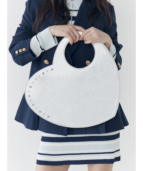 CALNAMUR（カルナムール）の「ビッグハートバッグ（ハンドバッグ・レディース・ブラック/レッド/シルバー・F）」の9枚目の写真