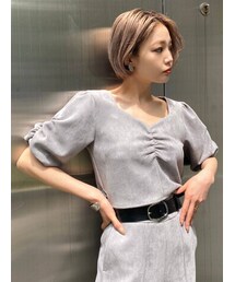 EMODA | フロントギャザーショートトップ(Tシャツ/カットソー)