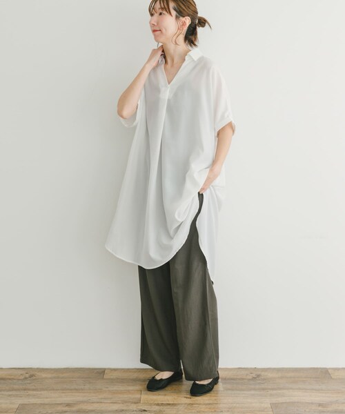 ITEMS URBANRESEARCH（アイテムズ アーバンリサーチ）の「スキッパーフレンチチュニック（チュニック・レディース・NVY/KHK/WHT/MNT・FREE）」の12枚目の写真