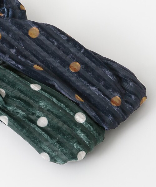 SMELLY（スメリー）の「ドットベロアターバン∴（ヘアバンド・レディース・NVY/GRN・-）」の9枚目の写真