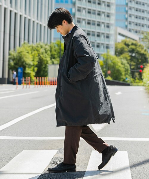 ITEMS URBANRESEARCH(アイテムズ アーバンリサーチ)の「中綿ライナー付 フードレスモッズコート(モッズコート・メンズ・KHK/BLK・M/L)」の20枚目の写真