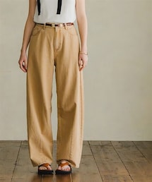 Maison INNESS | カラーデニムケミカル加工バレルレッグパンツ<大きいサイズ有>(デニムパンツ)