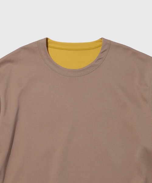 ADAM ET ROPE'(アダムエロペ)の「26SS ハイゲージシャンブレーリバーシブルTEE(Tシャツ/カットソー・メンズ・ブラック/ダークブラウン/ベージュ系/ネイビー・L/M)」の22枚目の写真