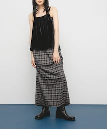 サイドデザインチェックスカート