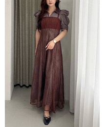 MERCURYDUO | ダブルカラービスチェドッキングパワショルシャツワンピース(ワンピース)