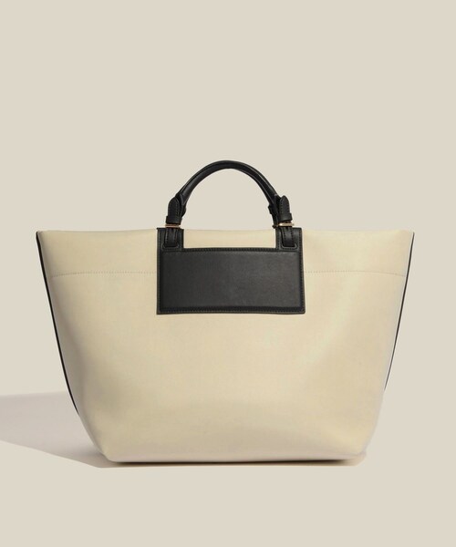 ROPE'（ロペ）の「【E'POR】【A4/PC対応・撥水加工・軽量】BOAT BAG Large（トートバッグ・レディース・ブラック/キナリ・F）」の8枚目の写真