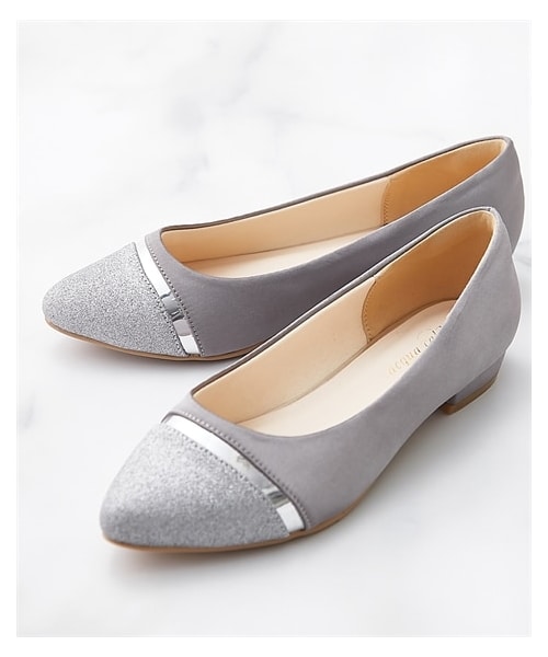 nissen（ニッセン）の「【ゆったり幅広】ラメ切り替えパンプス（低反発中敷）（ワイズ４Ｅ）（パンプス・メンズ・黒×黒/ベージュ×シャンパンゴールド/グレー×シルバー・23.5cm/4E/24.0cm/4E/24.5cm/4E/25.0cm/4E/25.5cm/4E/26.0cm/4E/26.5cm/4E）」の10枚目の写真