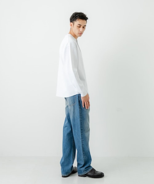 URBAN RESEARCH（アーバンリサーチ）の「『UR TECH』度詰めワッフルヘンリーロングスリーブ（Tシャツ/カットソー・メンズ・WHITE/OATMEAL/GRAY H/BLACK・M/L）」の6枚目の写真