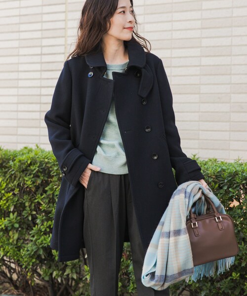 URBAN RESEARCH DOORS(アーバンリサーチドアーズ)の「ショールカラー2WAYロングコート(テーラードジャケット・レディース・CAMEL/NAVY・S/M)」の8枚目の写真