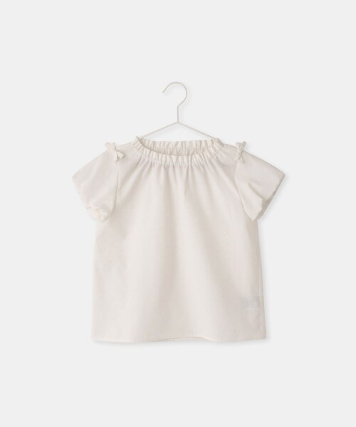 ROPE' PICNIC(ロペピクニック)の「【KIDS/キッズ】バルーンスリーブブラウス/UVケア・接触冷感・リンクコーデ(シャツ/ブラウス・キッズ・オフホワイト/ブルー・L/M/S)」の1枚目の写真