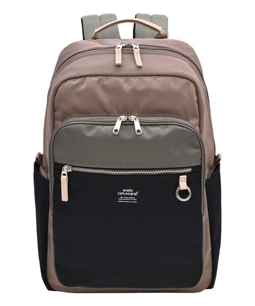 nissen（ニッセン）の「anello GRANDE（アネログランデ）ルーミー 多機能デイパック（バックパック/リュック・メンズ・ブラック/グレー/配色ブラック/アイボリー・Y）」の3枚目の写真