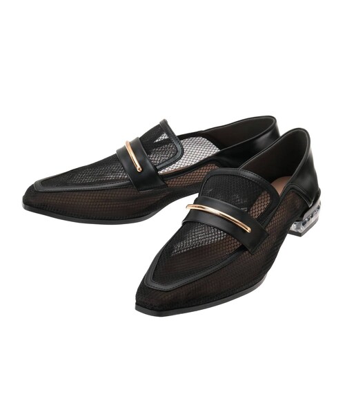 MERCURYDUO（マーキュリーデュオ）の「メッシュチュールバブーシュローファー（ローファー・レディース・ブラック・36/38）」の2枚目の写真