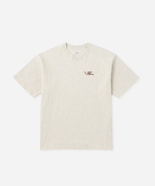 Saturdays NYC(サタデーズ ニューヨークシティ )の「Loofah Collar Relaxed SS Tee(Tシャツ/カットソー・レディース・ライトグレー/ダークブラウン/ネイビー・L/M/S/XL)」の2枚目の写真