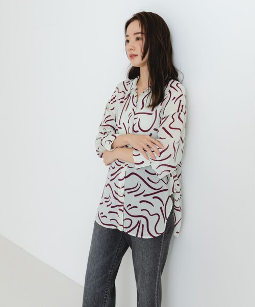 URBAN RESEARCH（アーバンリサーチ）の「『イージーケア』ドローイングアートプリントシャツ（シャツ/ブラウス・レディース・GREEN/RED・FREE）」の22枚目の写真