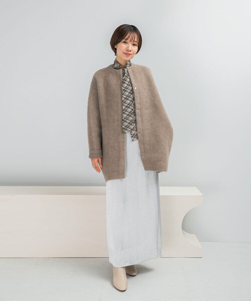 URBAN RESEARCH ROSSO（アーバンリサーチロッソ）の「ELENDEEK　CREW-NECK RACCOON MIX WCARDIGAN（カーディガン/ボレロ・レディース・BRD/L.YLW/BGE・1/2）」の8枚目の写真