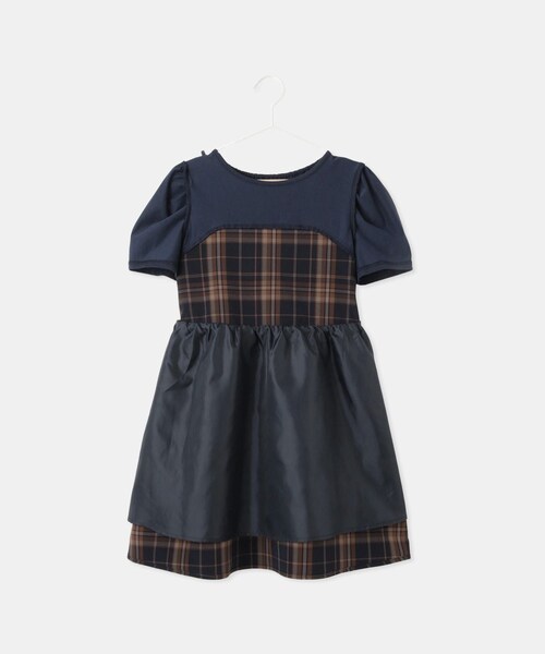 ROPE' PICNIC（ロペピクニック）の「【KIDS/キッズ】ドッキングチェックワンピース/リンクコーデ（ワンピース・キッズ・ブラック系/ネイビー系・L/M/S）」の19枚目の写真