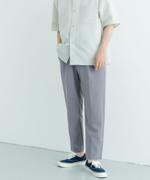ITEMS URBANRESEARCH（アイテムズ アーバンリサーチ）の「『セットアップ対応』ウォッシャブル×クールタッチTRテーパードパンツ（その他パンツ・メンズ・BLK/BEG/GRY/CHK・S/M/L）」の20枚目の写真