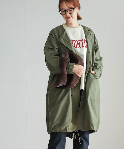 URBAN RESEARCH DOORS（アーバンリサーチドアーズ）の「3WAYノーカラーモッズコート（モッズコート・レディース・KHK×BEG/NAVY×NAVY・M）」の14枚目の写真