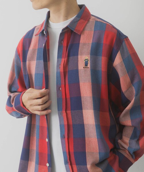 ITEMS URBANRESEARCH（アイテムズ アーバンリサーチ）の「TeddyBearワンポイントチェックネルシャツ（シャツ/ブラウス・メンズ・BEG/RED・M/L）」の16枚目の写真