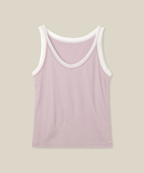 ROPE'（ロペ）の「【WEB・一部店舗限定】【接触冷感/UVカット】チュールコンビテレコタンクトップ（タンクトップ・レディース・ブラック/ホワイト/ピンク・F）」の5枚目の写真