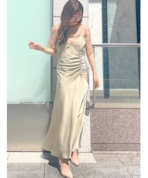 MERCURYDUO | レースインナー付サテンキャミドレス(ドレス)