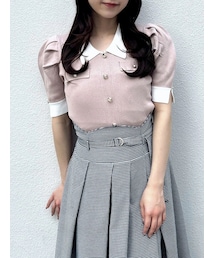 dazzlin | フロントボタンシャツカラーニットトップス(ニット/セーター)