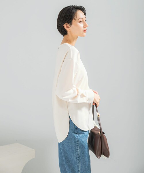 URBAN RESEARCH ROSSO（アーバンリサーチロッソ）の「ストレッチジョーゼットプルオーバー（シャツ/ブラウス・レディース・OFF/MOCHA/BLACK・Free）」の10枚目の写真