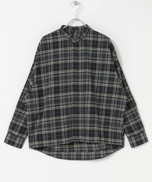 URBAN RESEARCH DOORS（アーバンリサーチドアーズ）の「FORK&SPOON　ブラッシュドチェックシャツ（シャツ/ブラウス・レディース・BLACK CHK/BEIGE CHK・1）」の10枚目の写真