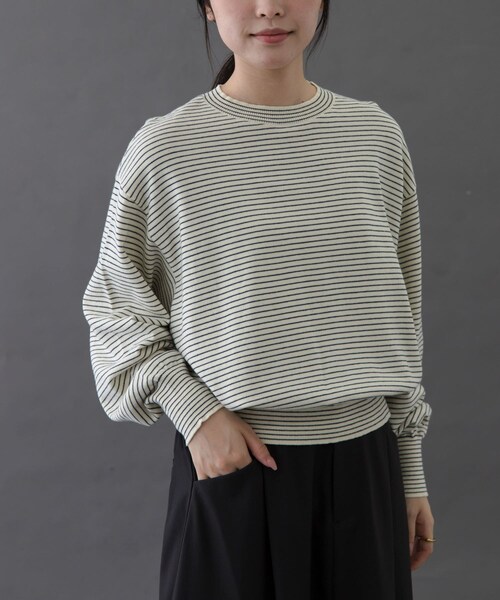 URBAN RESEARCH DOORS(アーバンリサーチドアーズ)の「FORK&SPOON ボーダークルーネックニット(ニット/セーター・レディース・IVOxNVY/GRYxNVY/BRNxBLU・1)」の5枚目の写真