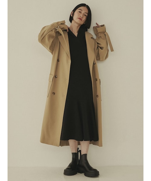 COTORICA（コトリカ）の「袖ボリュームカラートレンチ（トレンチコート・レディース・ブルー/ベージュ/オレンジ・M/F/S）」の6枚目の写真