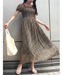 dazzlin | シフォンシャーリングロングワンピース(ワンピース)