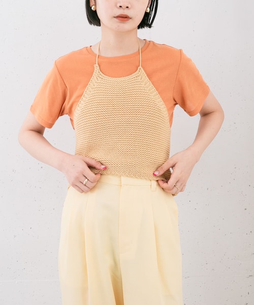KBF(ケイビーエフ)の「コンパクトベーシックTシャツ(Tシャツ/カットソー・レディース・BLUE/IVORY/ORANGE/D.BROWN・one)」の4枚目の写真