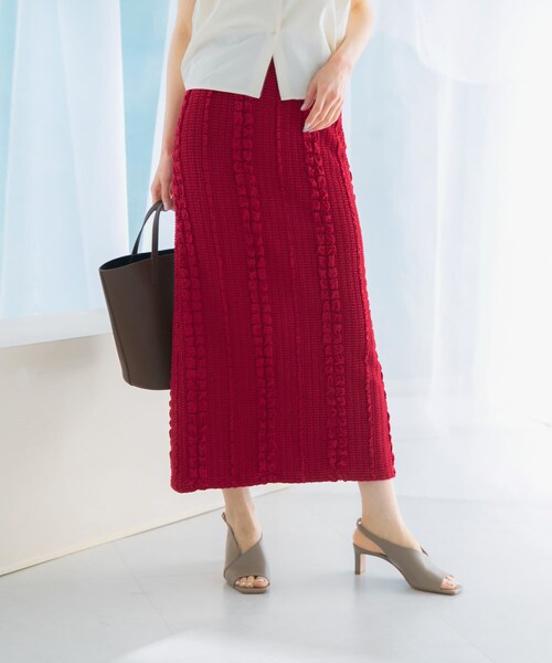 URBAN RESEARCH ROSSO（アーバンリサーチロッソ）の「ジャガードイージーストレートスカート（スカート・レディース・BLACK/RED・FREE）」の10枚目の写真