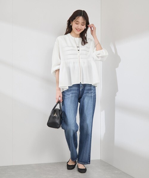 ROPE' PICNIC(ロペピクニック)の「メッシュペプラムブルゾン(ブルゾン・レディース・ブラック/ホワイト/ベージュ・38)」の11枚目の写真