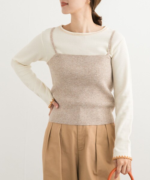 URBAN RESEARCH DOORS（アーバンリサーチドアーズ）の「リブニットビスチェ（その他トップス・レディース・杢CHARCOAL/BEIGE・M）」の16枚目の写真