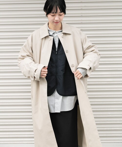 EKAL（エカル）の「T/Cツイルステンカラーコート（ステンカラーコート・レディース・アイボリー/カーキ/ベージュ・One）」の22枚目の写真