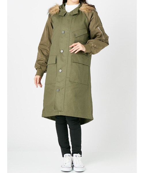 jouetie（ジュエティ）の「ハイブリッドモッズコート（モッズコート・レディース・カーキ/ベージュ/ネイビー・M）」の6枚目の写真
