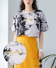 nissen | 大きいサイズ 綿100％ゆるシルエットタイダイプリントTシャツ(Tシャツ/カットソー)