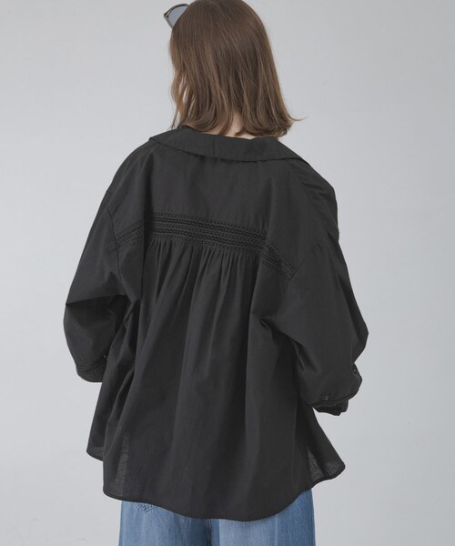 URBAN RESEARCH Sonny Label（アーバンリサーチサニーレーベル）の「ブロッキングレースコットンシャツジャケット（テーラードジャケット・レディース・キナリ/ブラック・Free）」の16枚目の写真