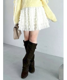 dazzlin | ボリュームフリルチュールミニスカート(スカート)