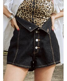 jouetie | ボタンフライハイウエストデニムショ-パン(デニムパンツ)