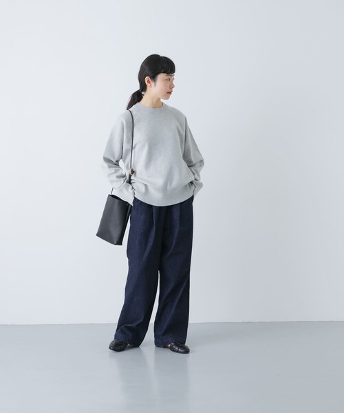 かぐれ（カグレ）の「コットンスウェットニット（ニット/セーター・レディース・LIGHT GRAY/DARK NAVY・Free）」の14枚目の写真