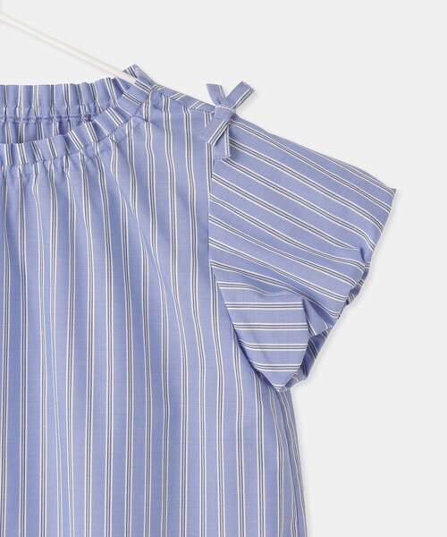 ROPE' PICNIC(ロペピクニック)の「【KIDS/キッズ】バルーンスリーブブラウス/UVケア・接触冷感・リンクコーデ(シャツ/ブラウス・キッズ・オフホワイト/ブルー・L/M/S)」の13枚目の写真