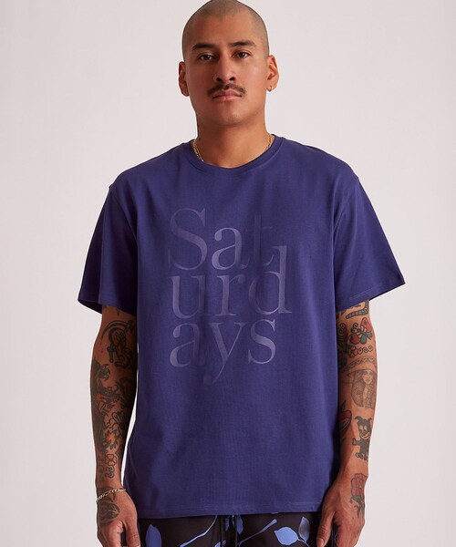 Saturdays NYC（サタデーズ ニューヨークシティ ）の「MILLER STACKED STANDARD SS TEE（Tシャツ/カットソー・レディース・ネイビー/パープル・L/M/S/XL）」の20枚目の写真