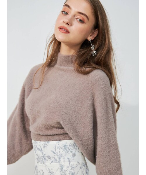 MERCURYDUO（マーキュリーデュオ）の「ボトルネックミニシャギーロングスリーブニット（ニット/セーター・レディース・ブラウン/ダークブラウン/アイボリー/パープル/ラベンダー・F）」の22枚目の写真