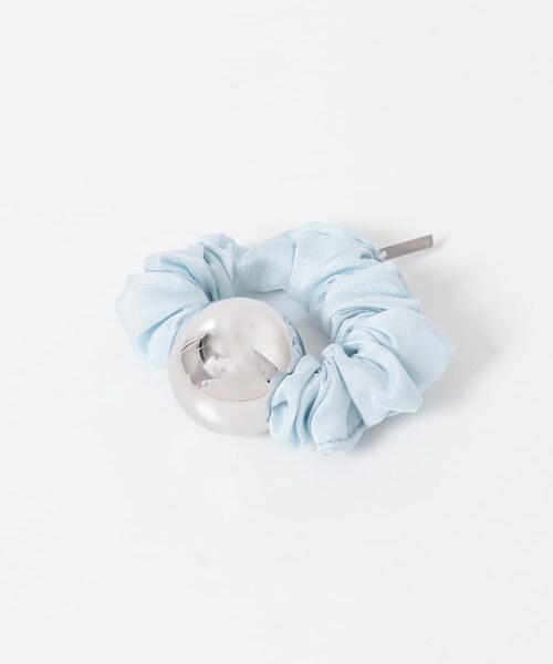 URBAN RESEARCH ROSSO（アーバンリサーチロッソ）の「heyep　M Metal Ball Silk Scrunchie（ヘアゴム・レディース・BLACK/WHITE/別注BLUE・-）」の12枚目の写真