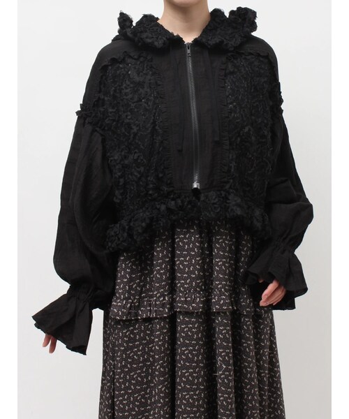 merry jenny（メリージェニー）の「レースフードブルゾン（ブルゾン・レディース・オフホワイト/アイボリー/ブラック・F）」の5枚目の写真