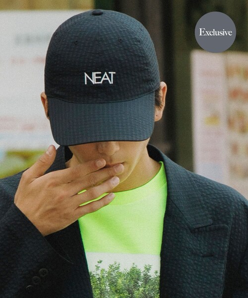 URBAN RESEARCH(アーバンリサーチ)の「『別注』NEAT×URBS DOT'S SEERSUCKER CAP(キャップ・メンズ・BLACK/BROWN・One)」の1枚目の写真